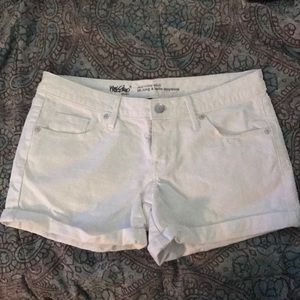 Midrise White Denim Shorts